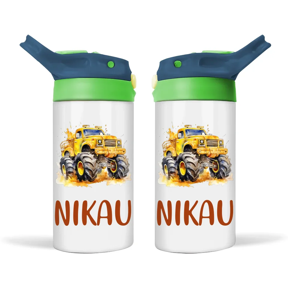 Yellow Beast Monster Truck - Personalised Sippy Bottle