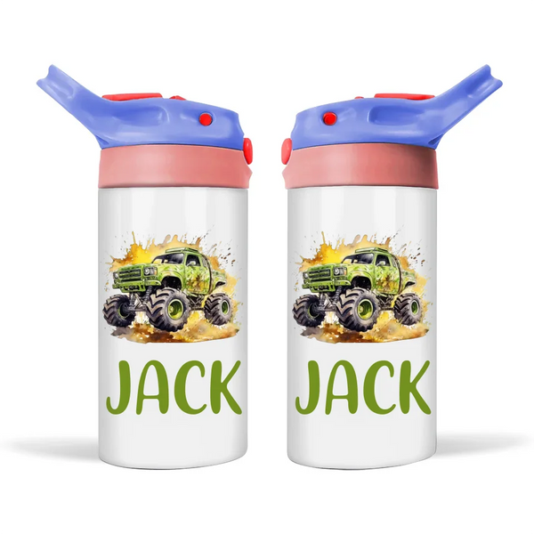 Green Giant Monster Truck - Personalised Sippy Bottle