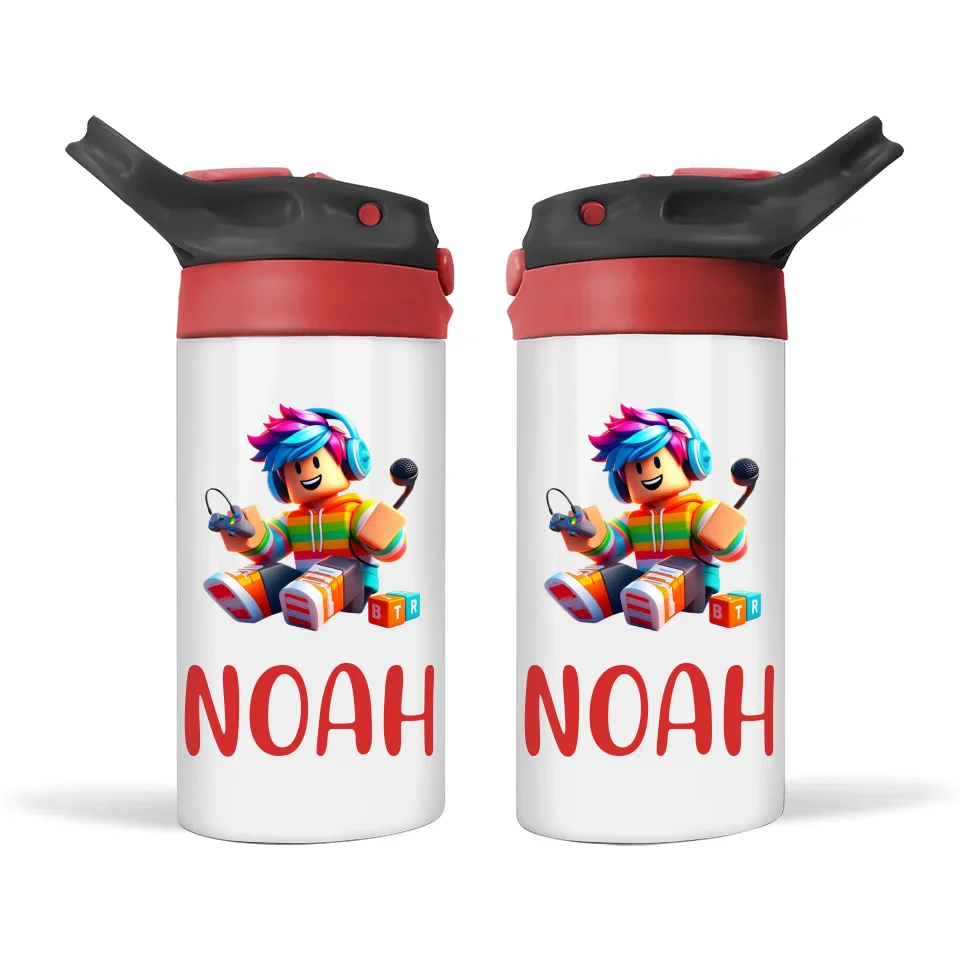 Cool Gamer Boy-Personalised Sippy Bottle