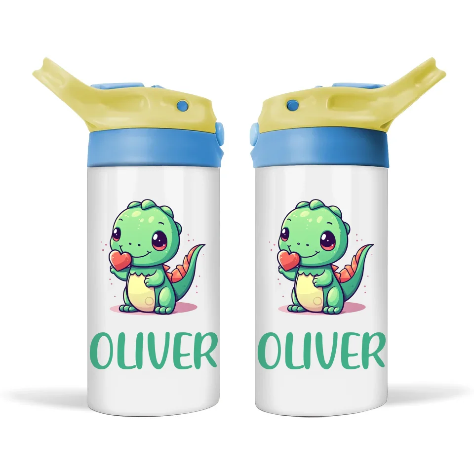 Green Dino Buddy - Personalised Sippy Bottle