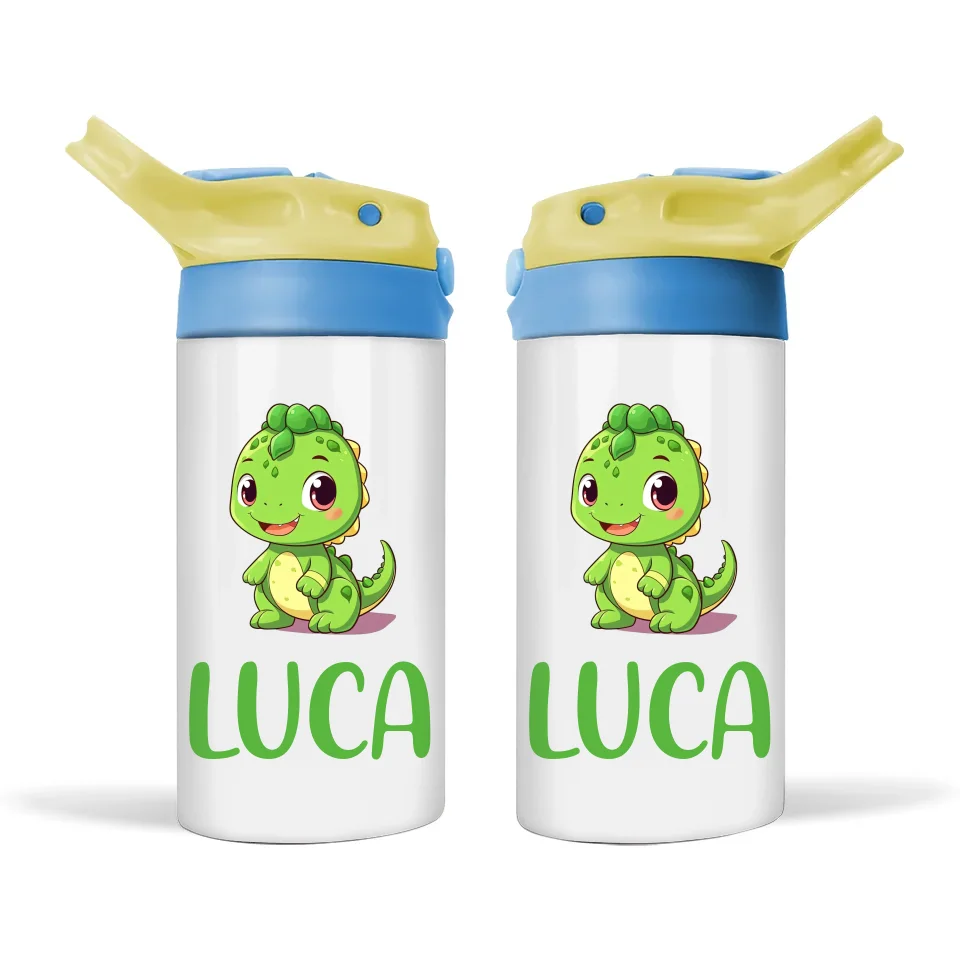 Green Dino Pal - Personalised Sippy Bottle