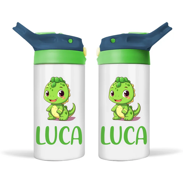 Green Dino Pal - Personalised Sippy Bottle