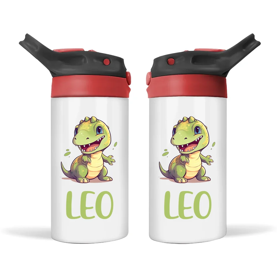 Cheerful Dino - Personalised Sippy Bottle