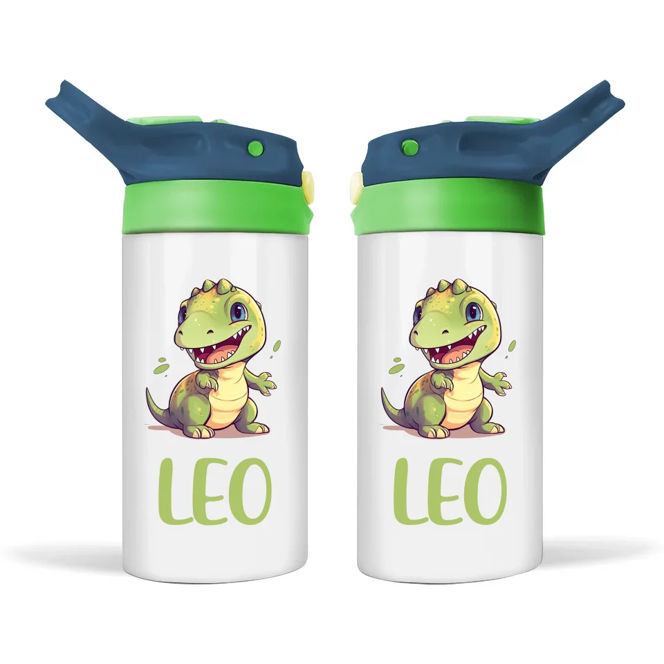 Cheerful Dino - Personalised Sippy Bottle