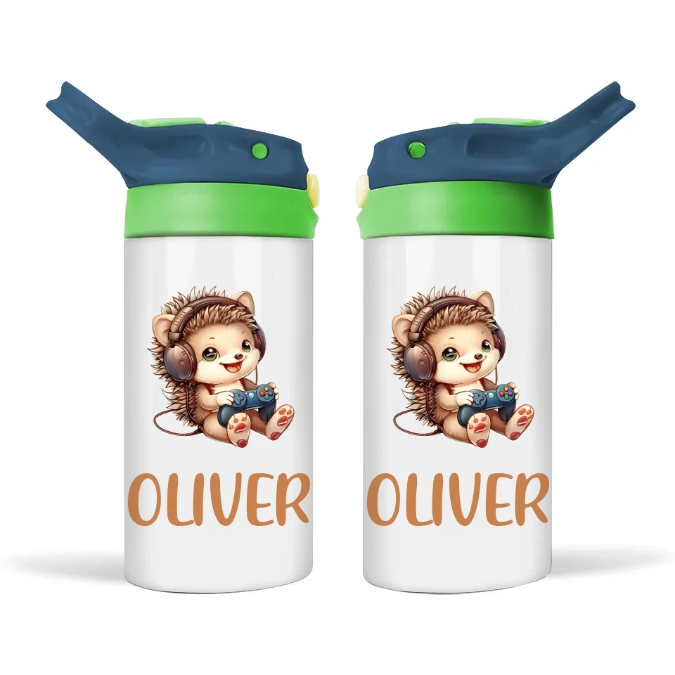 Gamer Hedgehog Fun - Personalised Sippy Bottle