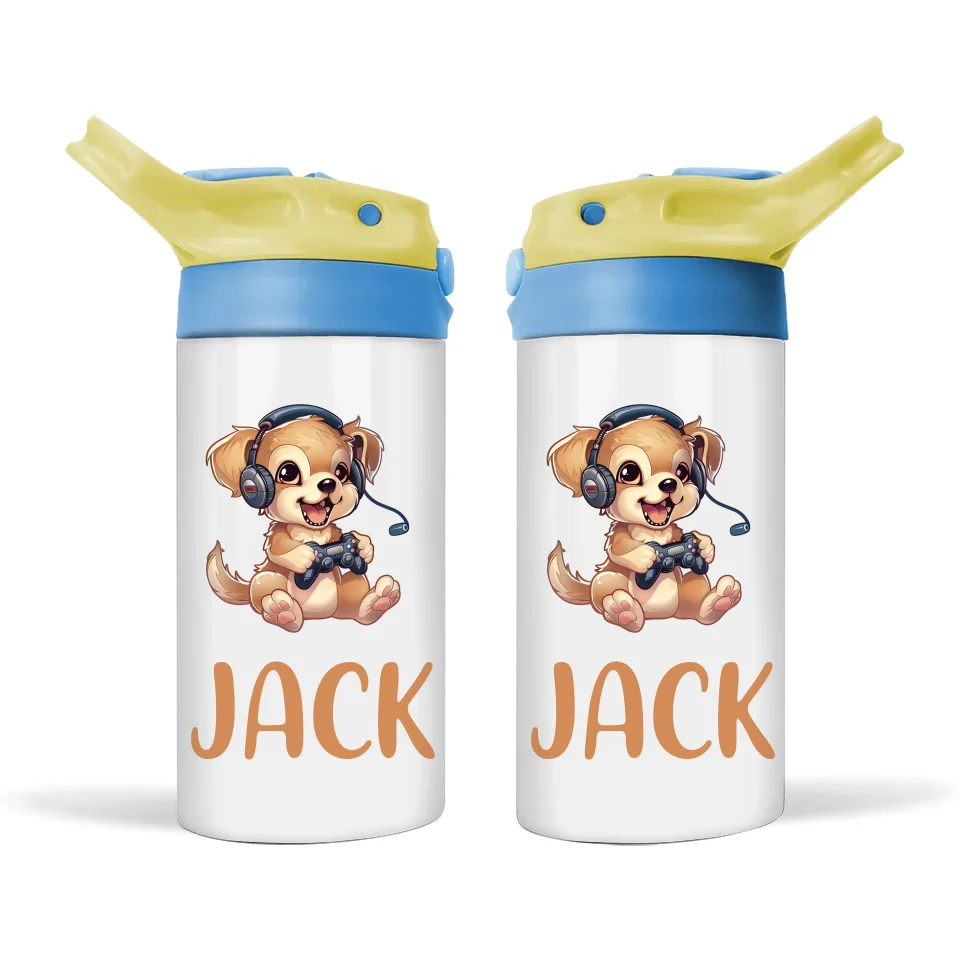 Gamer Pup Fun - Personalised Sippy Bottle