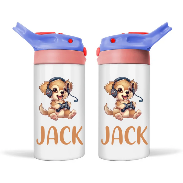 Gamer Pup Fun - Personalised Sippy Bottle