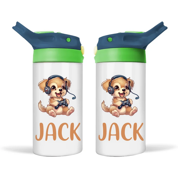 Gamer Pup Fun - Personalised Sippy Bottle