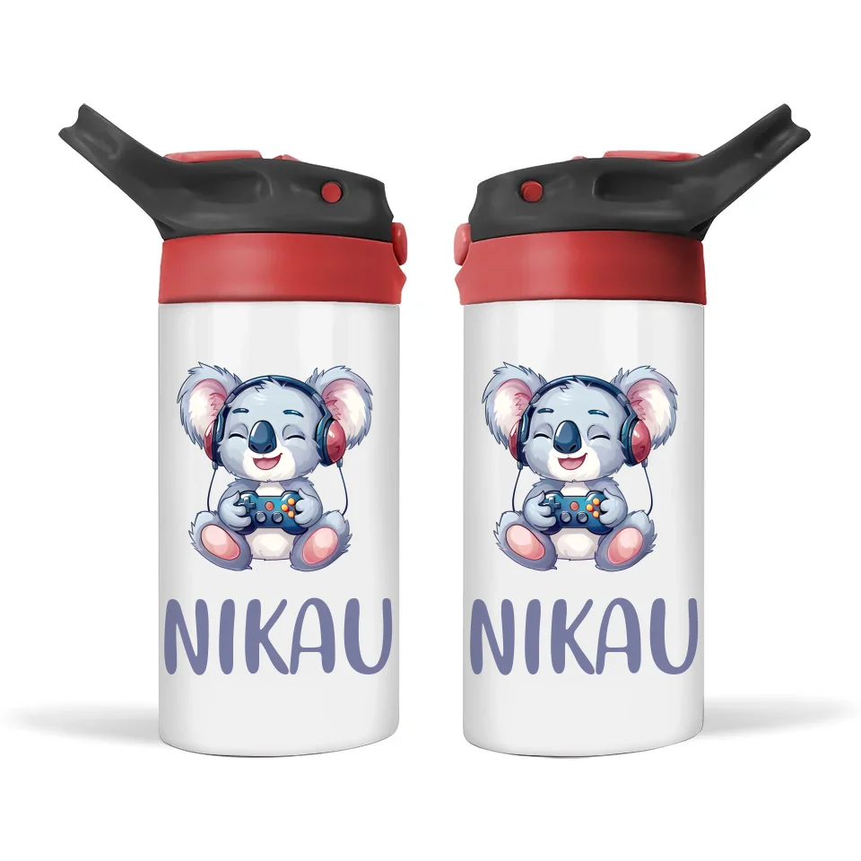 Cheerful Koala Gamer - Personalised Sippy Bottle