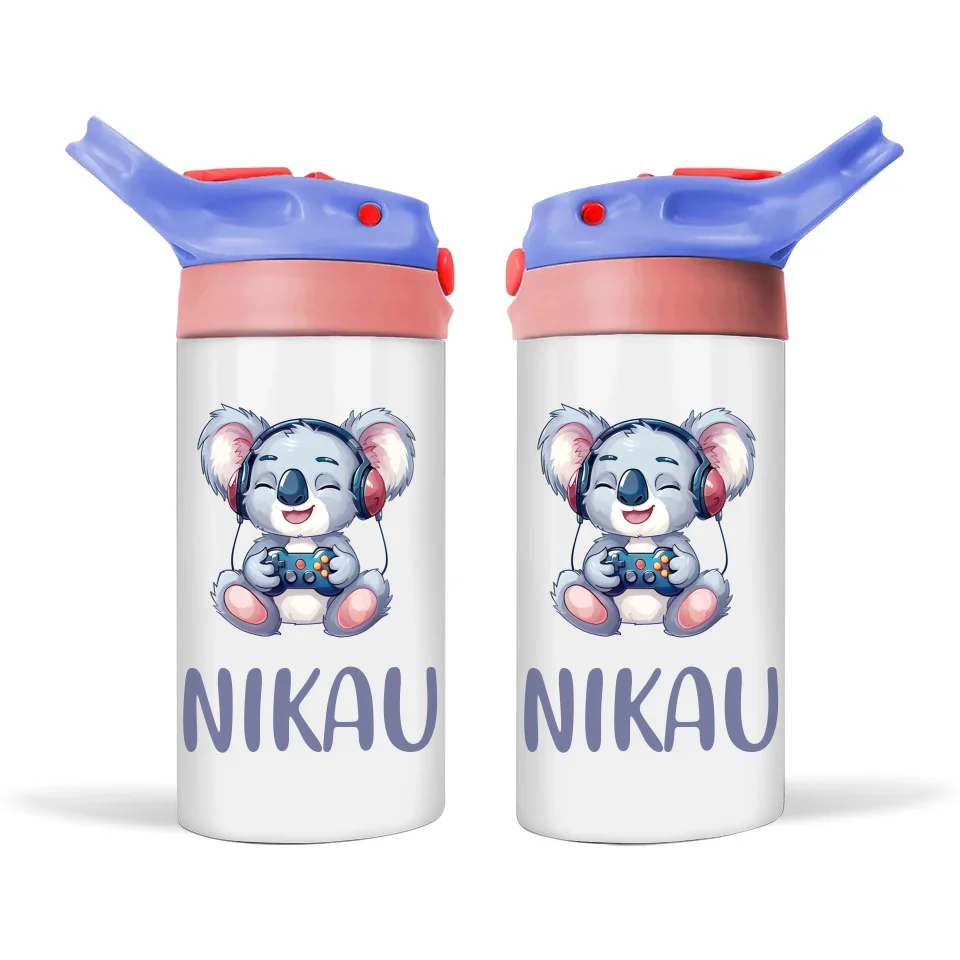 Cheerful Koala Gamer - Personalised Sippy Bottle