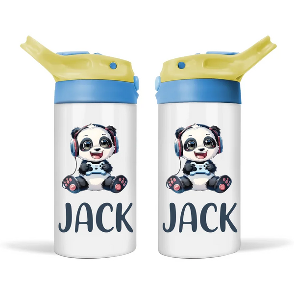 Panda Gamer Adventure - Personalised Sippy Bottle