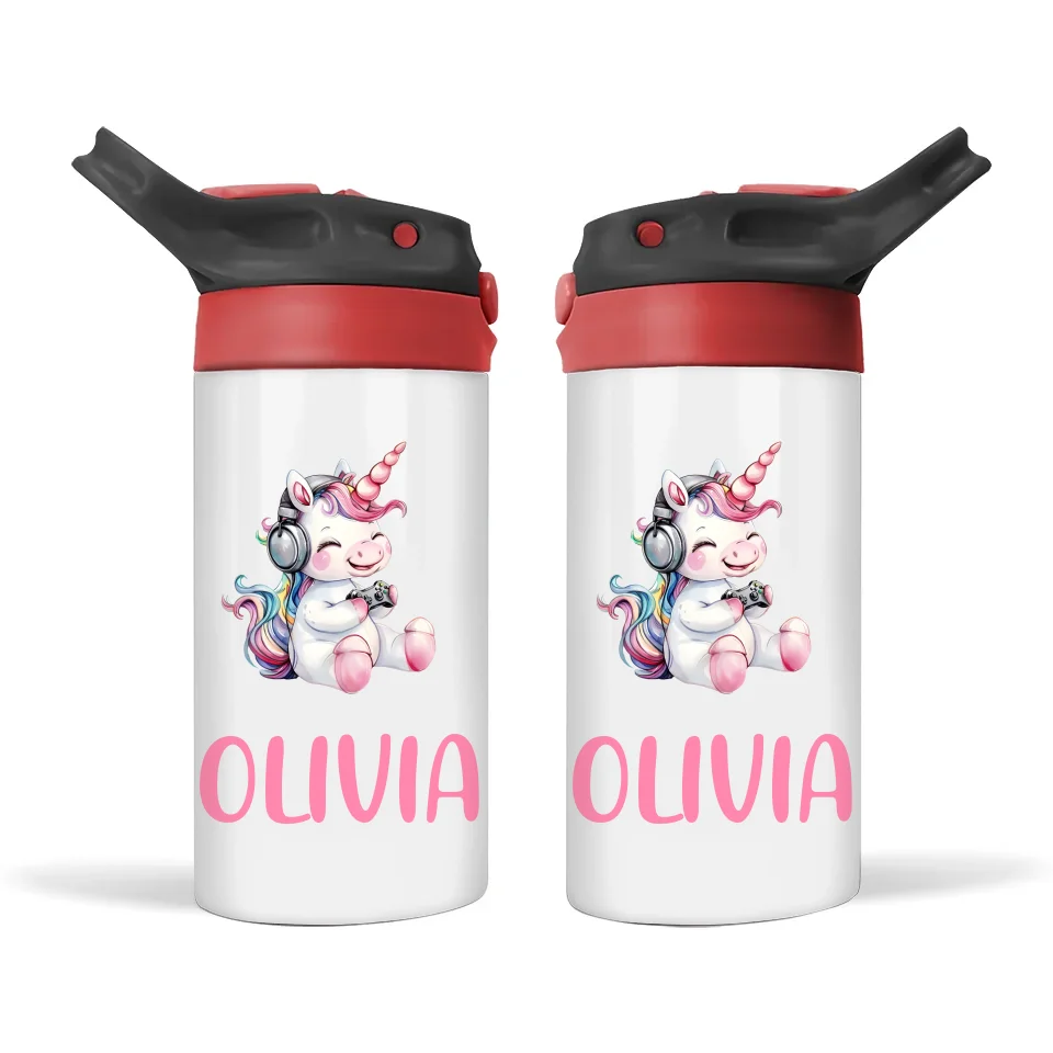 Gamer Unicorn Funzone - Personalised Sippy Bottle