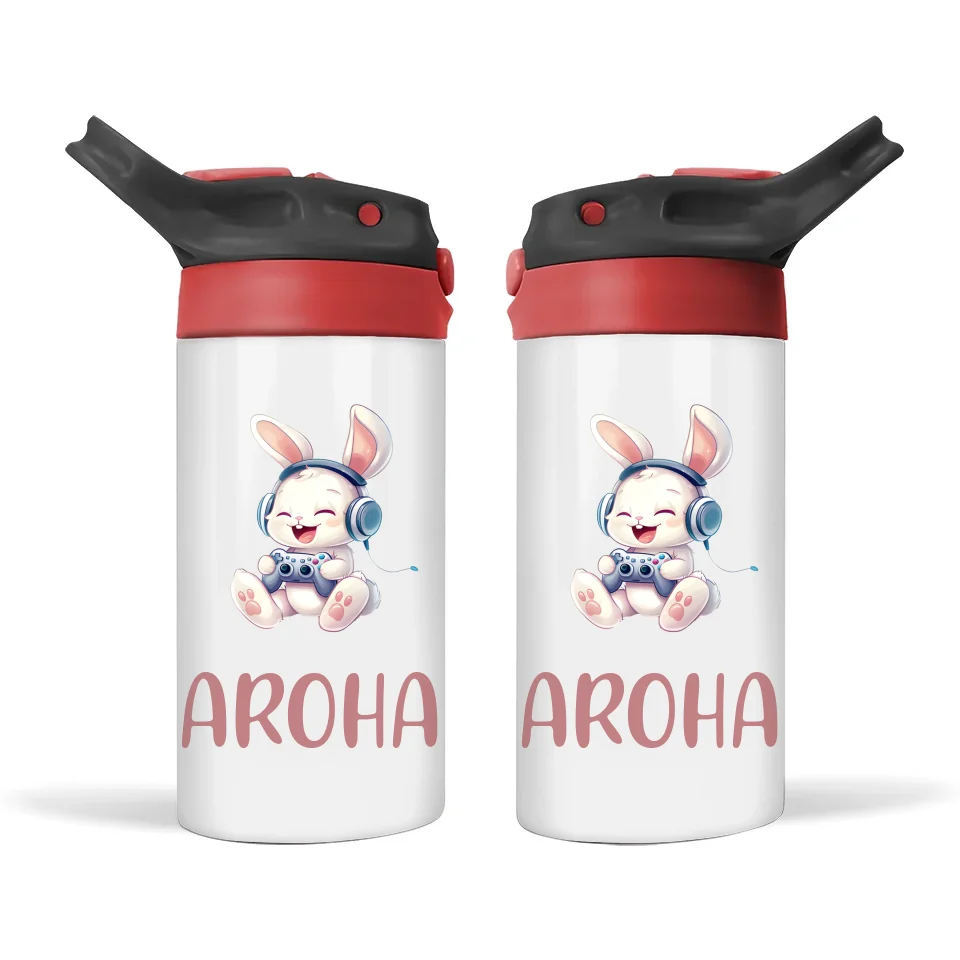 Bunny Joy Gamer - Personalised Sippy Bottle