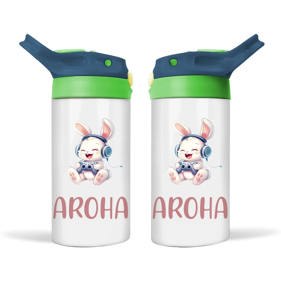 Bunny Joy Gamer - Personalised Sippy Bottle