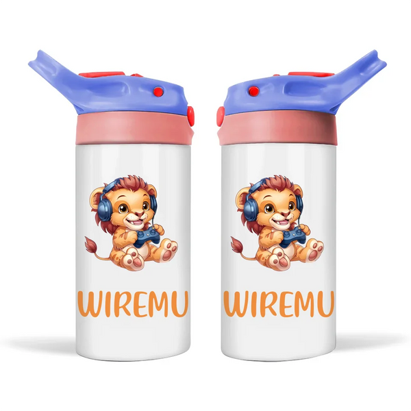 Lion Gamer Adventure - Personalised Sippy Bottle