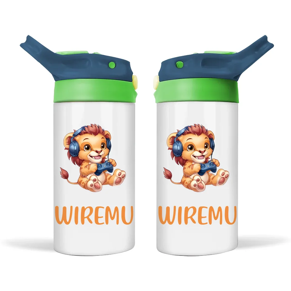 Lion Gamer Adventure - Personalised Sippy Bottle