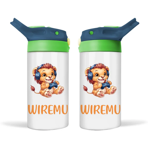 Lion Gamer Adventure - Personalised Sippy Bottle