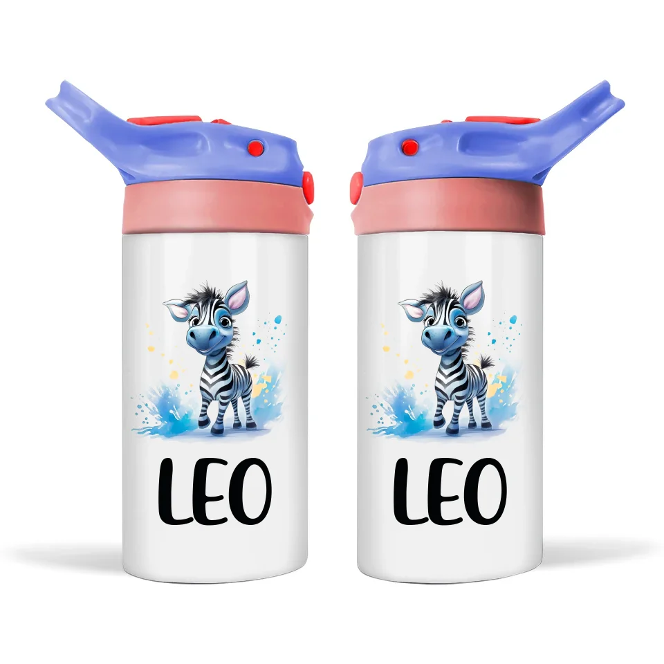 Zany Zebra Explorer - Personalised Sippy Bottle