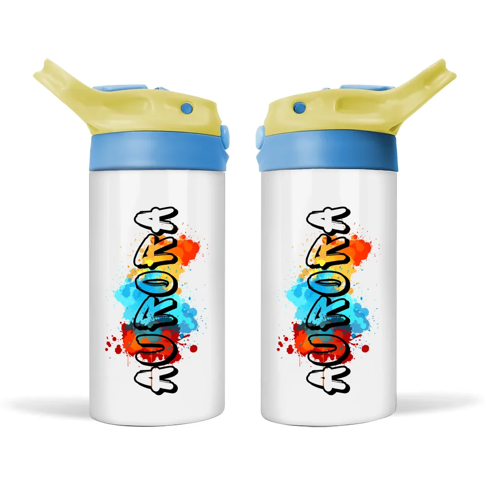 Personalised Kids Insulated Bottle – 12oz Funky Name Design