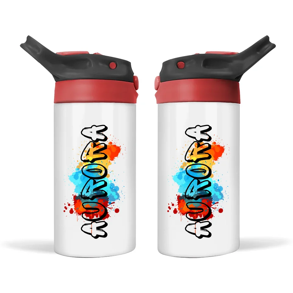 Personalised Kids Insulated Bottle – 12oz Funky Name Design