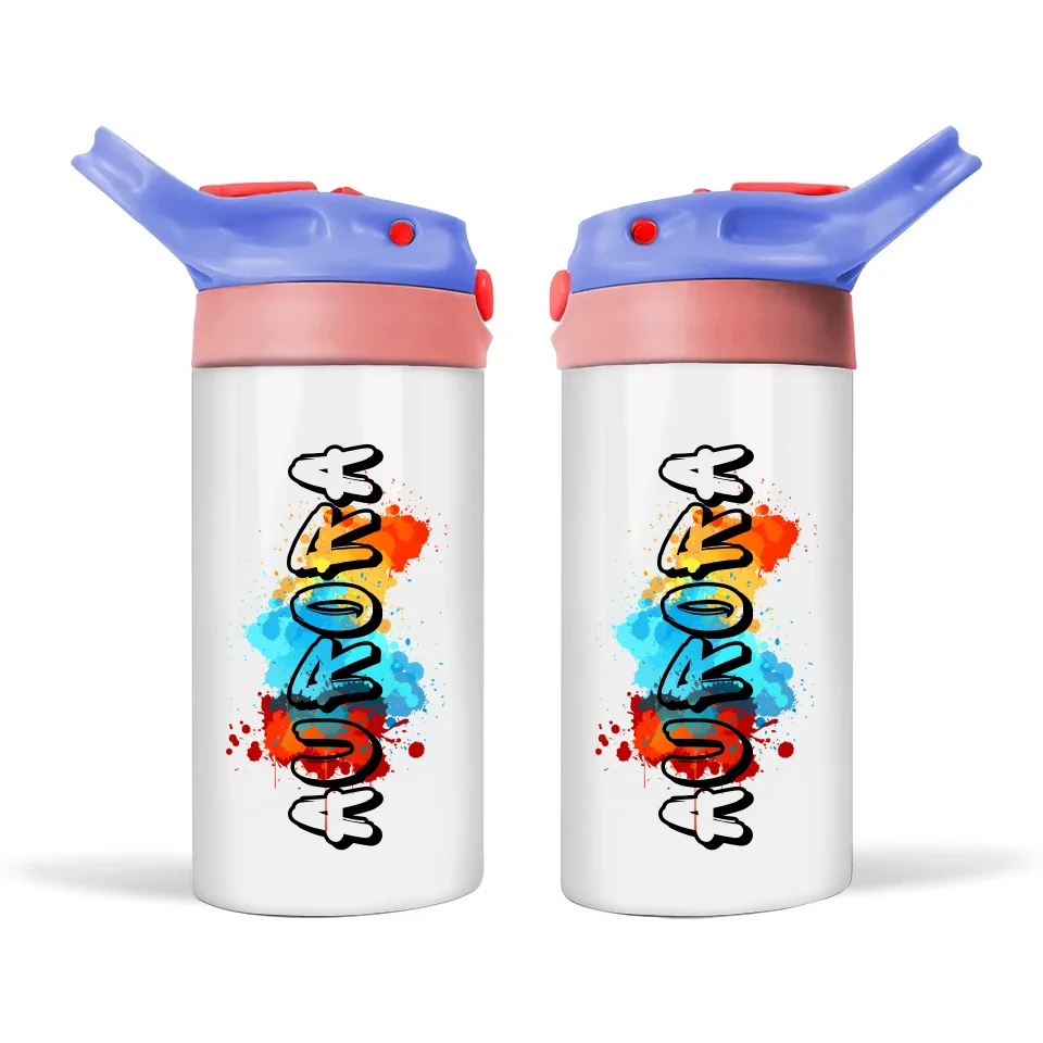 Personalised Kids Insulated Bottle – 12oz Funky Name Design