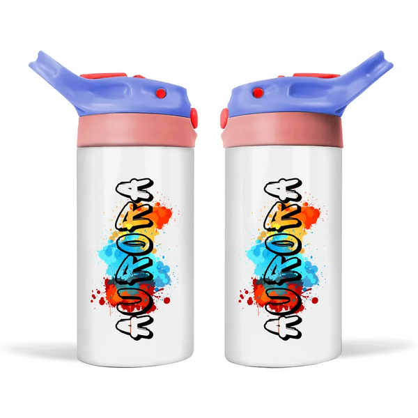 Personalised Kids Insulated Bottle – 12oz Funky Name Design