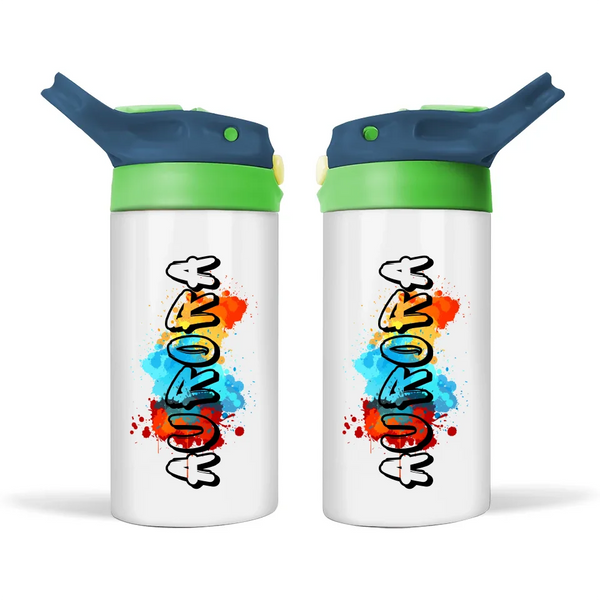 Personalised Kids Insulated Bottle – 12oz Funky Name Design