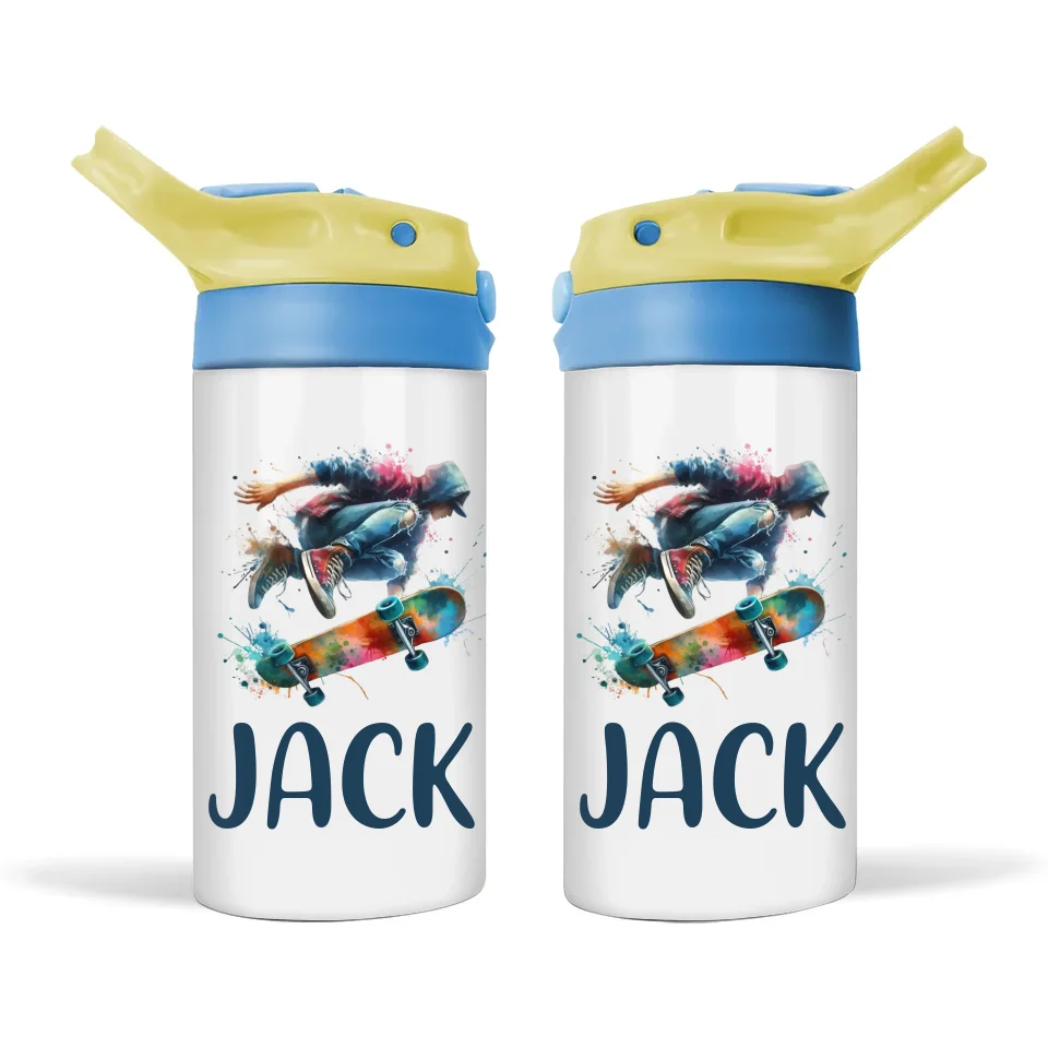 Kickflip King-Personalised Sippy Bottle