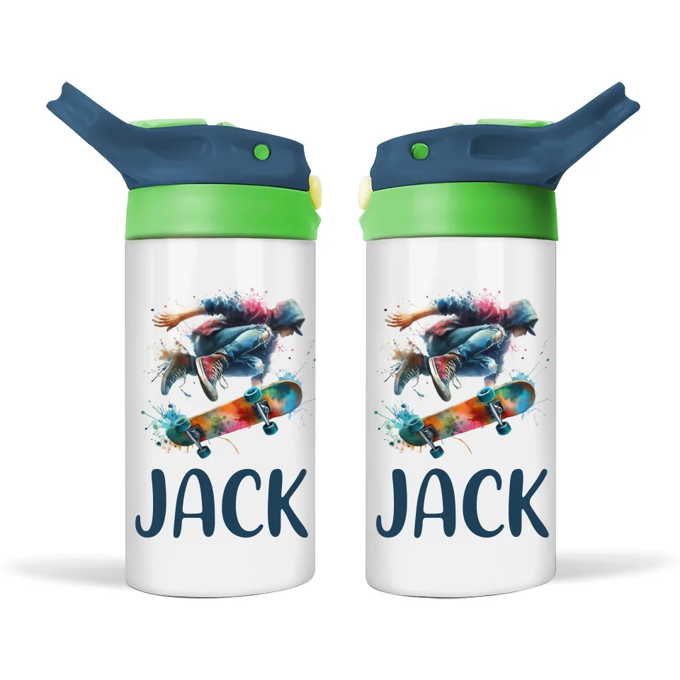 Kickflip King-Personalised Sippy Bottle