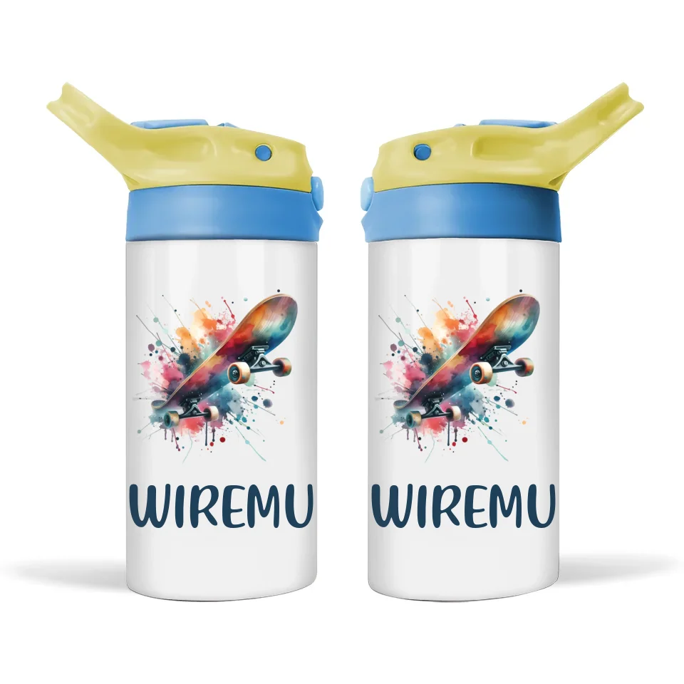 Custom Skateboarding Sippy Bottle for Kids – 12oz Double-Wall Vacuum Insulated