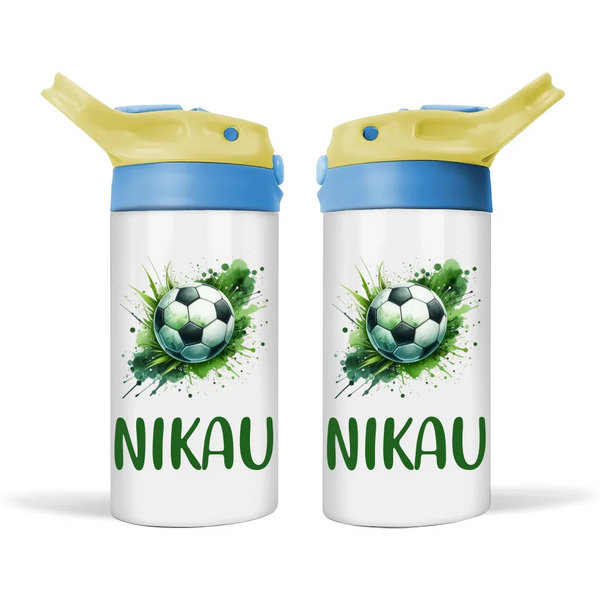 Personalised 12oz Soccer Bottle for Kids – Leakproof & Insulated