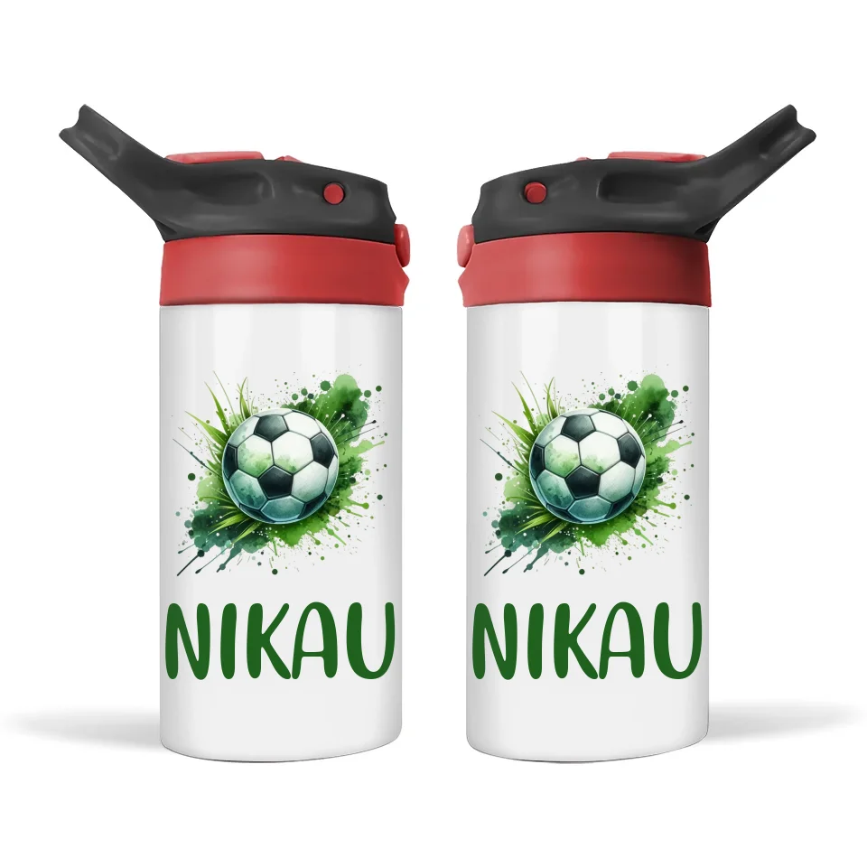 Personalised 12oz Soccer Bottle for Kids – Leakproof & Insulated