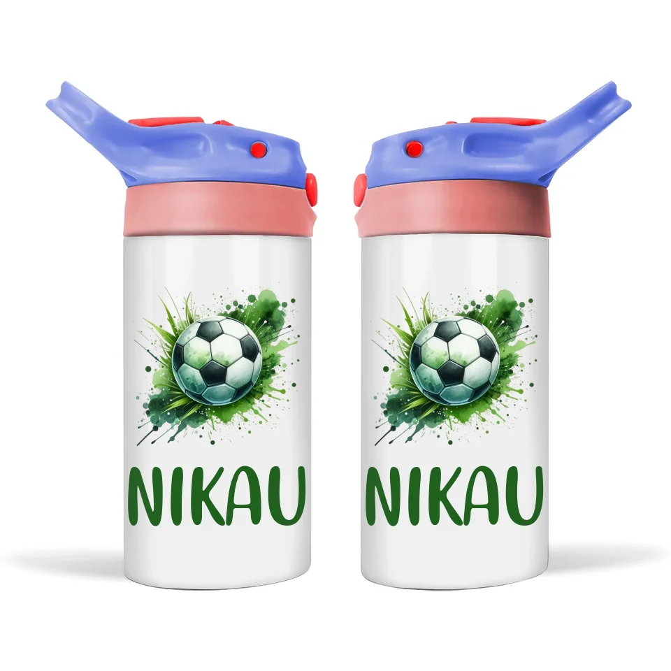 Personalised 12oz Soccer Bottle for Kids – Leakproof & Insulated