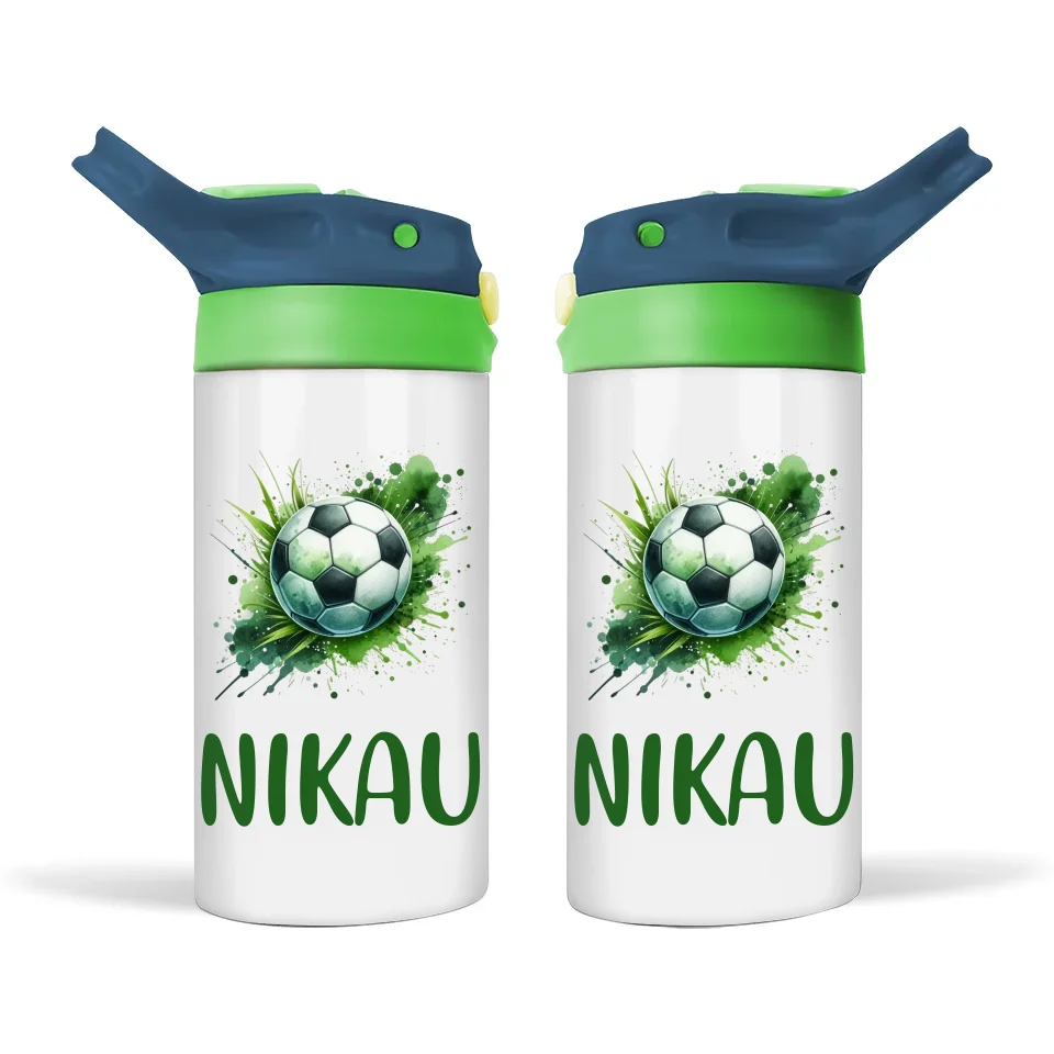 Personalised 12oz Soccer Bottle for Kids – Leakproof & Insulated