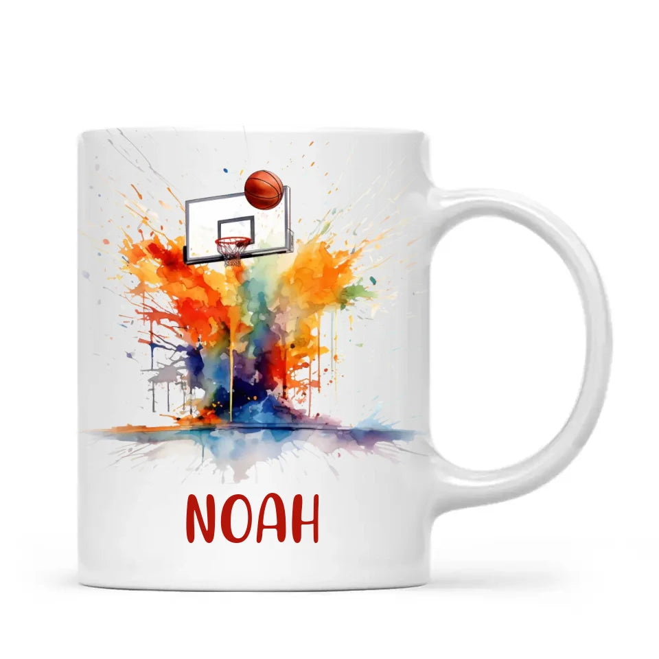 Personalised Basketball Mug with Name – Perfect Gift for Young Ballers