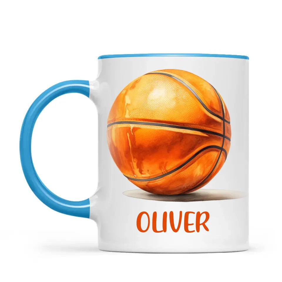 Personalised Kids Basketball Mug – Custom Name Gift for Young Players