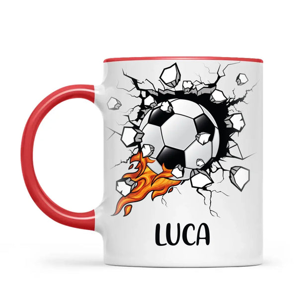 Custom Kids Soccer Mug – Personalised Name Football Gift for Young Players