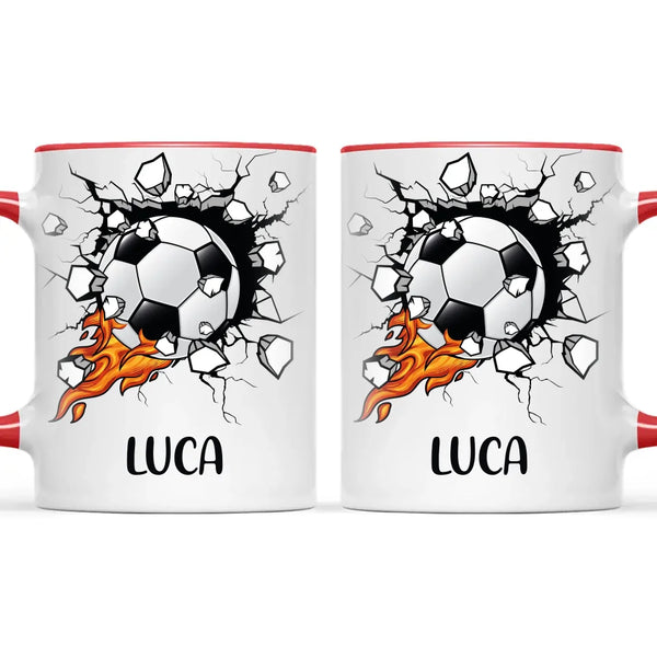 Custom Kids Soccer Mug – Personalised Name Football Gift for Young Players