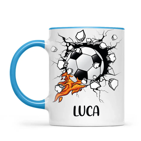 Custom Kids Soccer Mug – Personalised Name Football Gift for Young Players