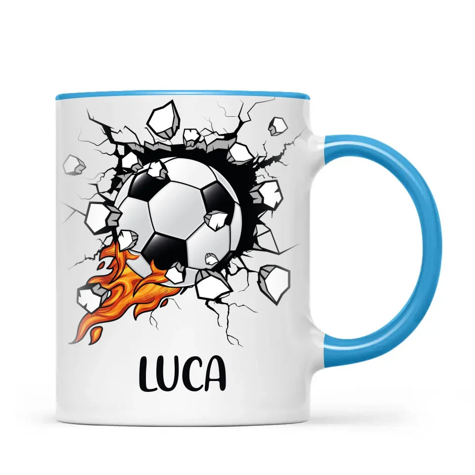 Custom Kids Soccer Mug – Personalised Name Football Gift for Young Players