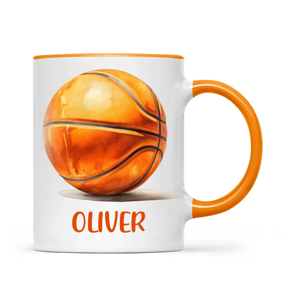 Personalised Kids Basketball Mug – Custom Name Gift for Young Players