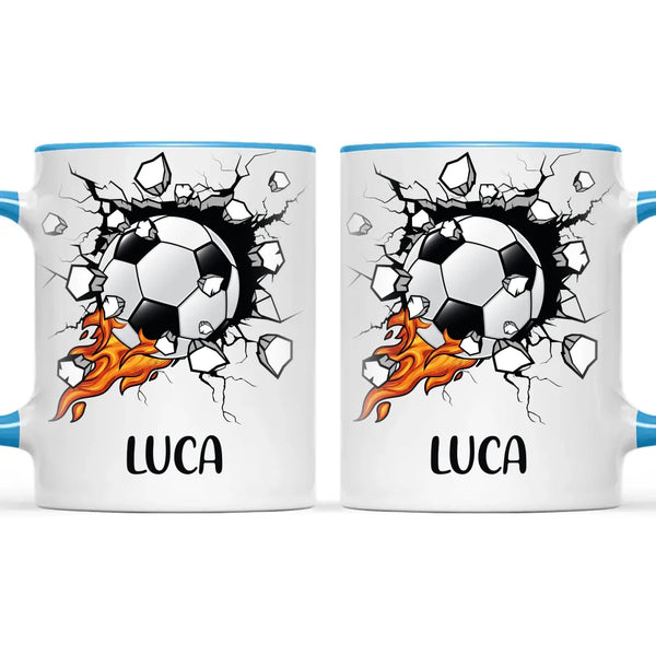 Custom Kids Soccer Mug – Personalised Name Football Gift for Young Players