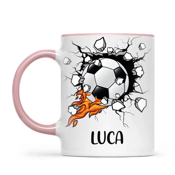 Custom Kids Soccer Mug – Personalised Name Football Gift for Young Players