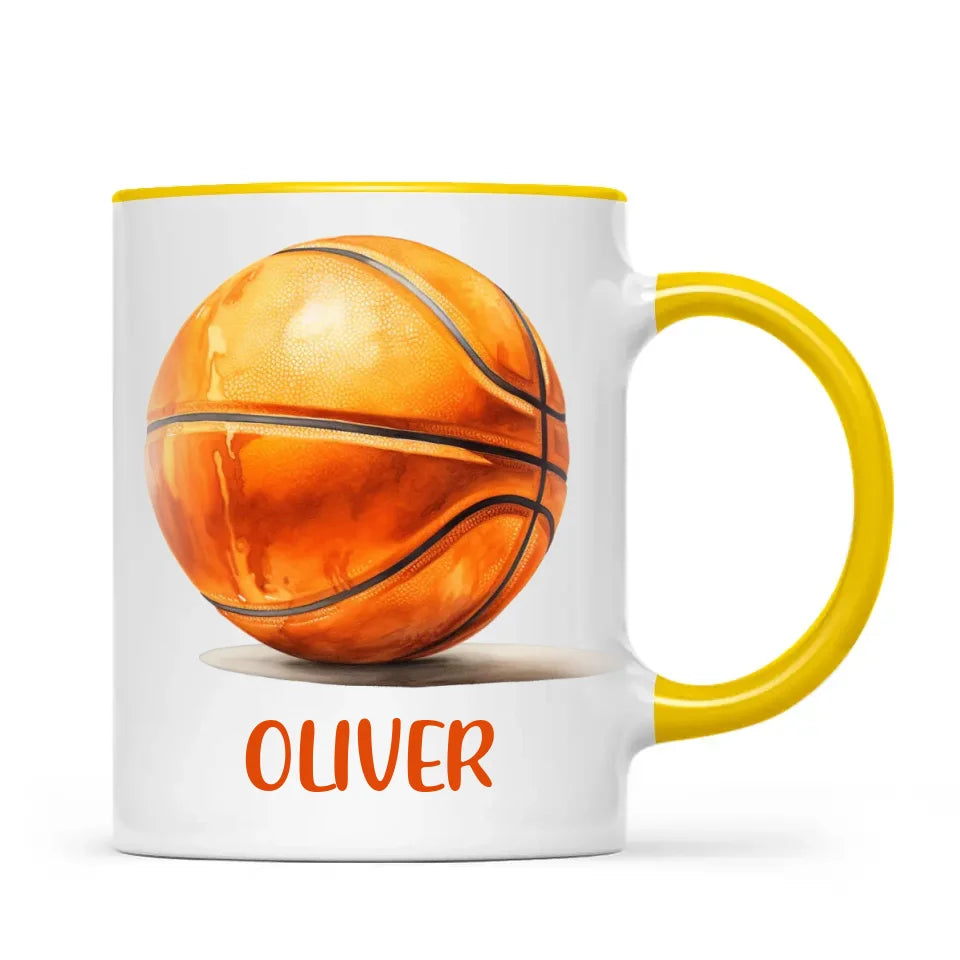 Personalised Kids Basketball Mug – Custom Name Gift for Young Players