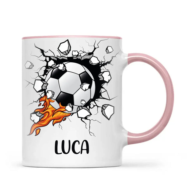 Custom Kids Soccer Mug – Personalised Name Football Gift for Young Players