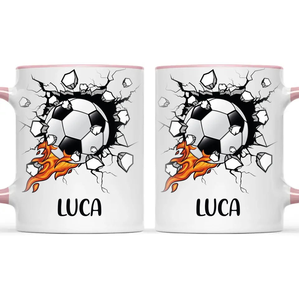 Custom Kids Soccer Mug – Personalised Name Football Gift for Young Players