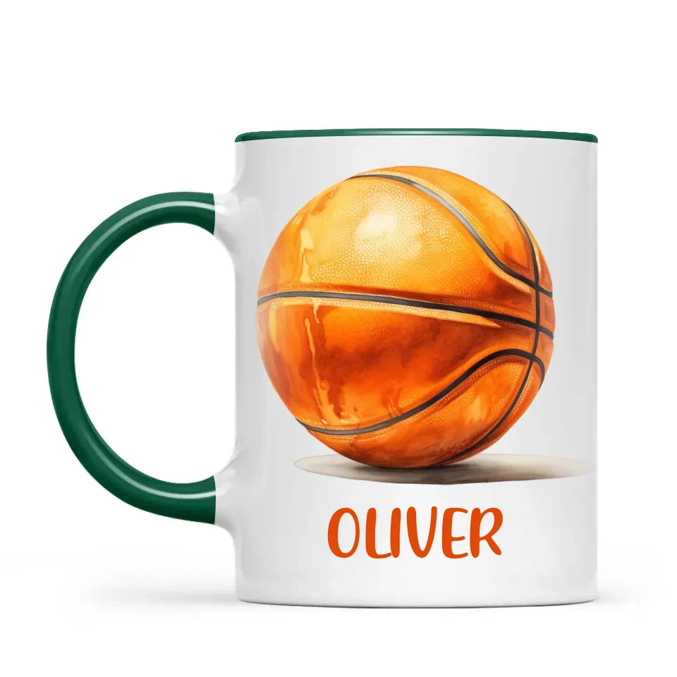 Personalised Kids Basketball Mug – Custom Name Gift for Young Players