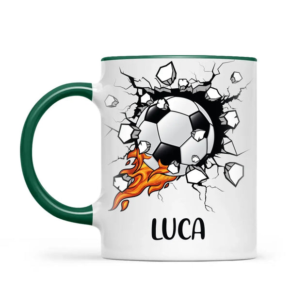 Custom Kids Soccer Mug – Personalised Name Football Gift for Young Players