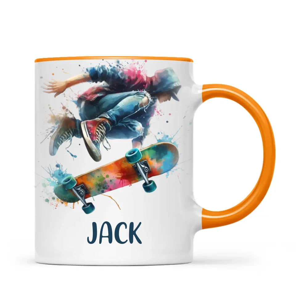 Custom Skateboarding Mug for Kids – Personalised Street Style Gift