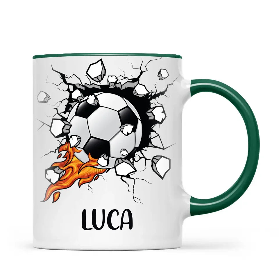 Custom Kids Soccer Mug – Personalised Name Football Gift for Young Players